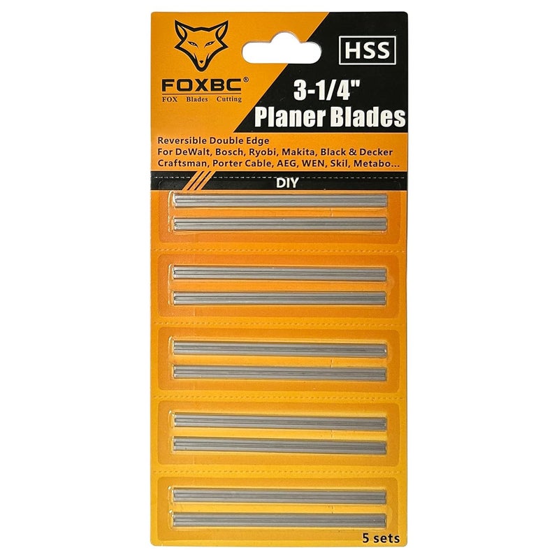 FOXBC 3-1/4 Inch Planer Blades, 10 Pack 82mm Planer Blades Replacement for Bosch, Makita, DeWalt, Wen 6530, Ryobi, Craftsman and More 3-1/4 Hand Portable Planers (HSS) - Image 3